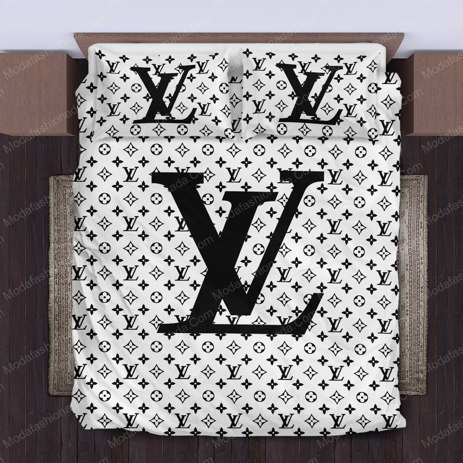 Louis Vuitton X Supreme X OFF WHITE Queen Bedding Set - Masteez
