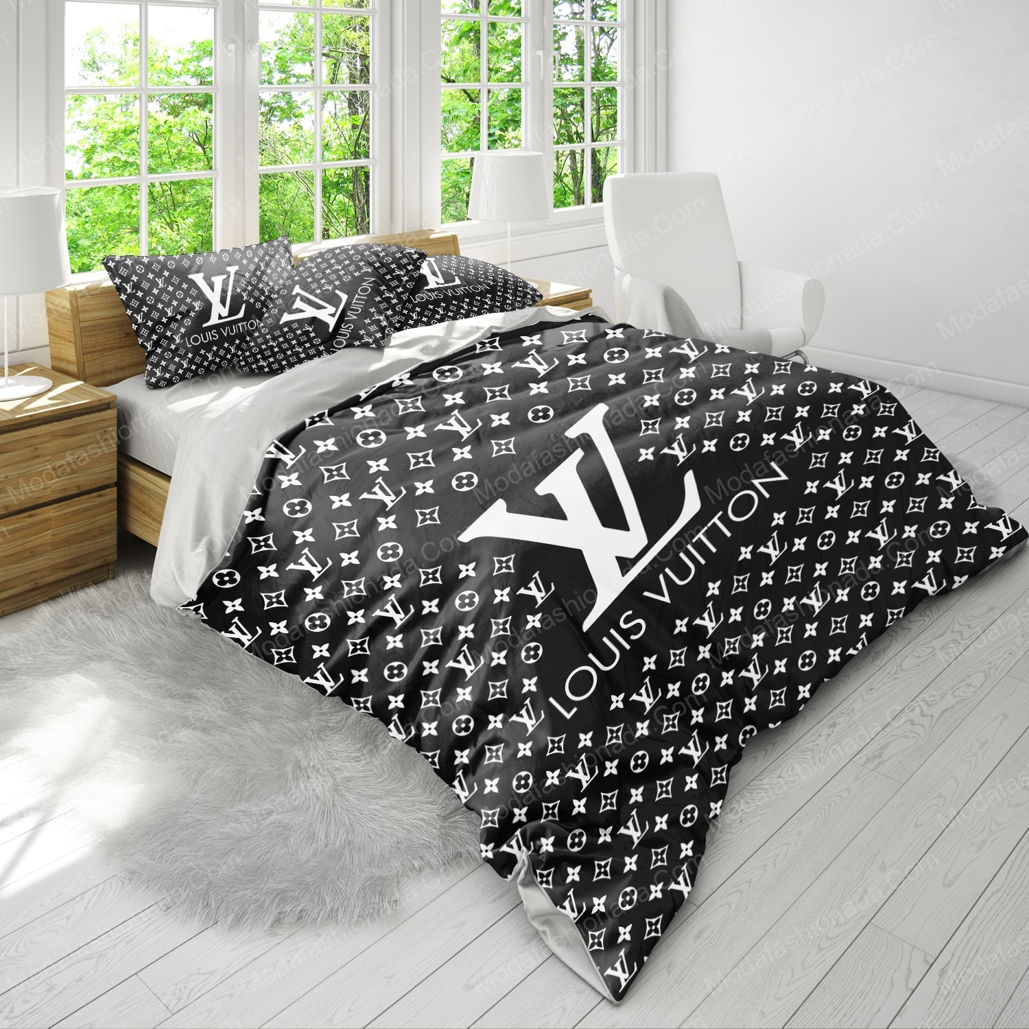 SALE] Louis Vuitton Fashion Logo Limited Luxury Brand Bedding Set