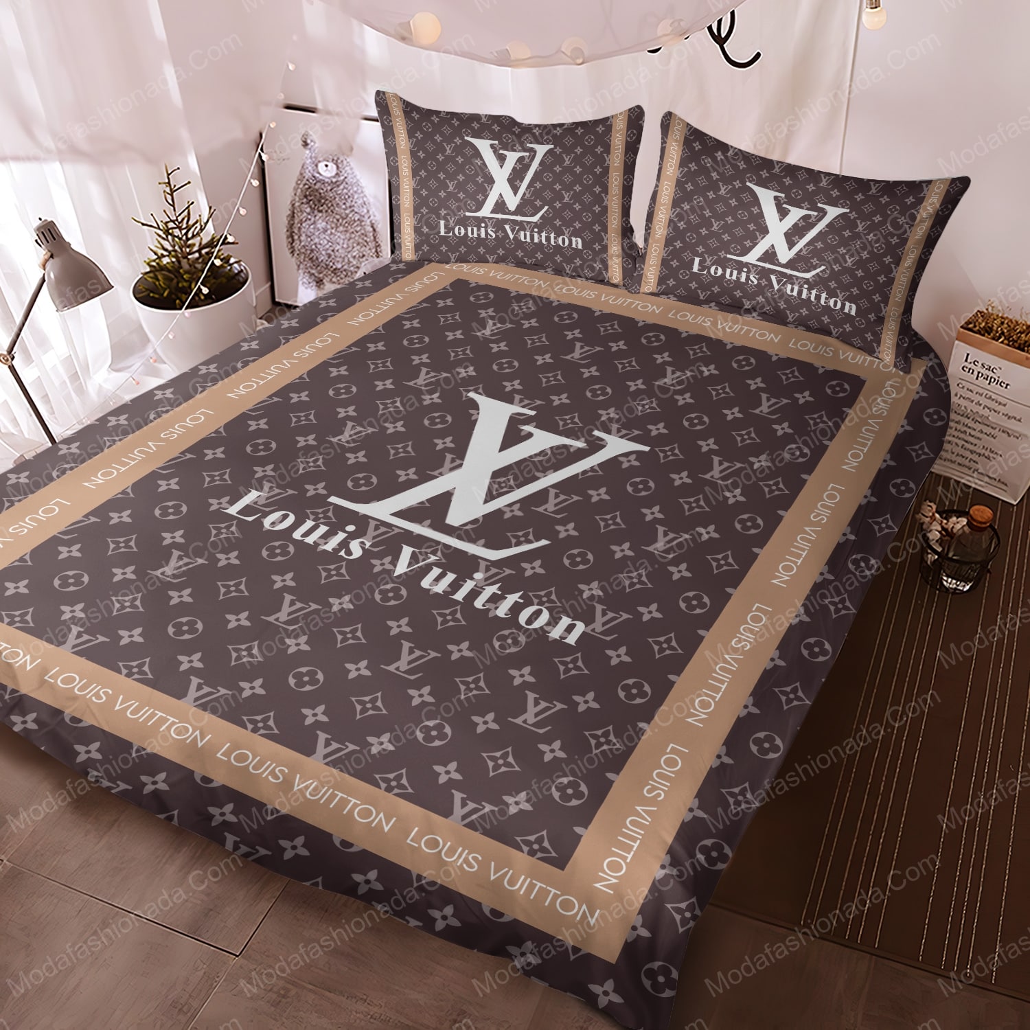 Louis Vuitton French Luxury Brand 3D Bedding Set