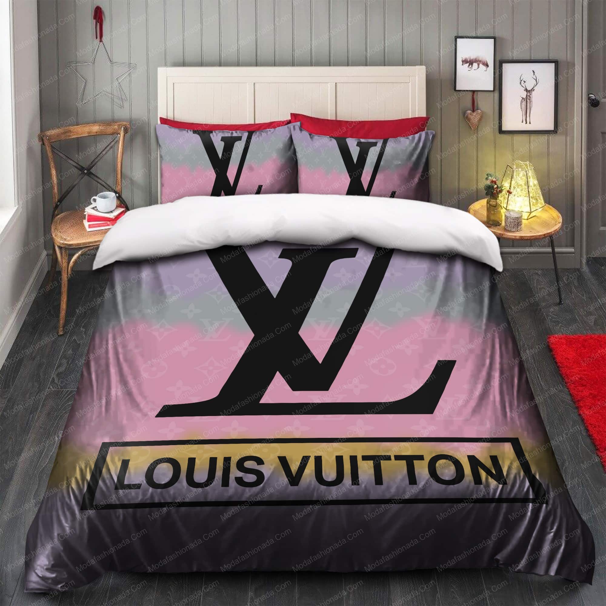 Luxury Lv Bedding Set 1 Duvet Cover And 2 Pillow Covers