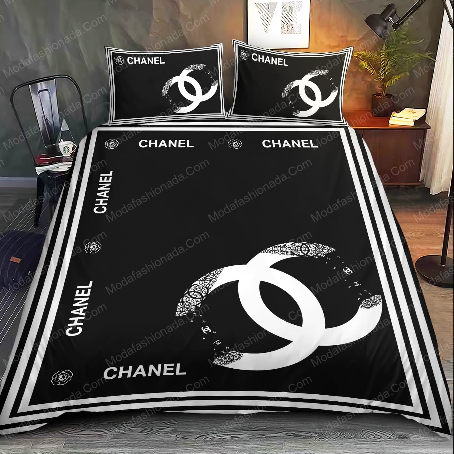 Buy Chanel Logo Bedding sets Bed Sets Bedroom Sets Comforter Sets Duvet  Cover Bedspread