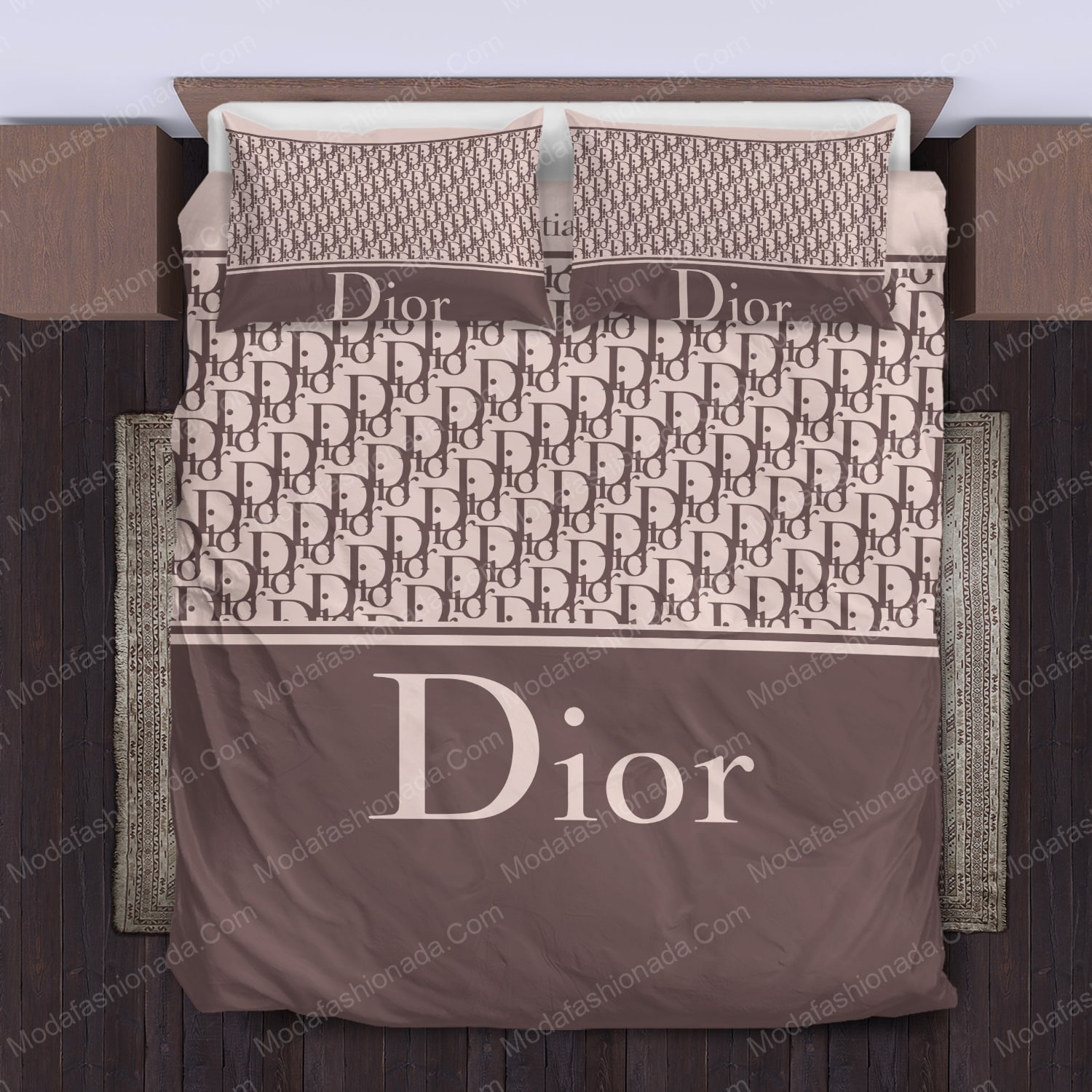 Luxury Christian Dior Brand Pink Bedding Set - Beuteeshop