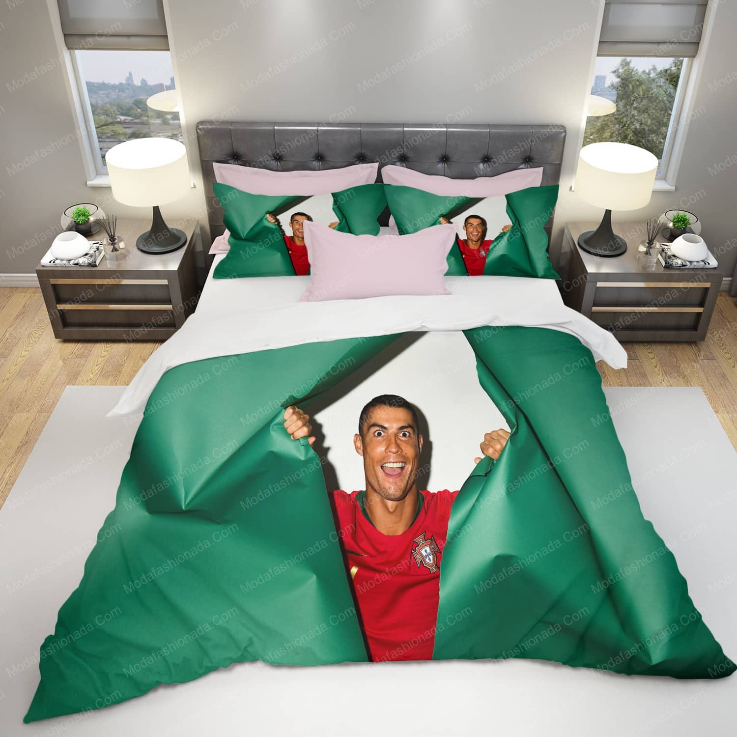 Buy CR7 Funny Face Of Football Player Cristiano Ronaldo On A Green  Background Soccer Player 7 Bedding Set Bed Sets, Bedroom Sets, Comforter  Sets, Duvet Cover, Bedspread
