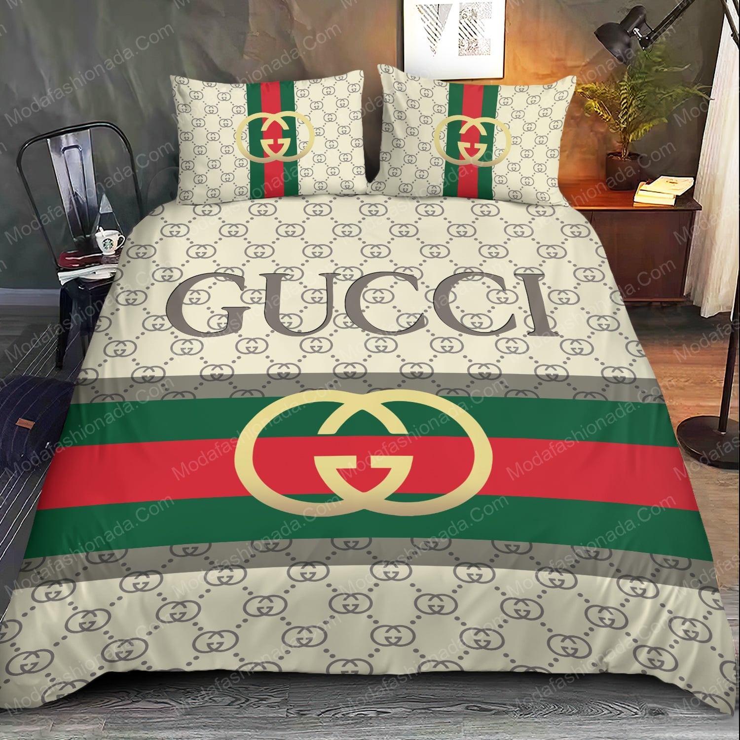 Gucci And Louis Vuitton Symbol Bedding Sets