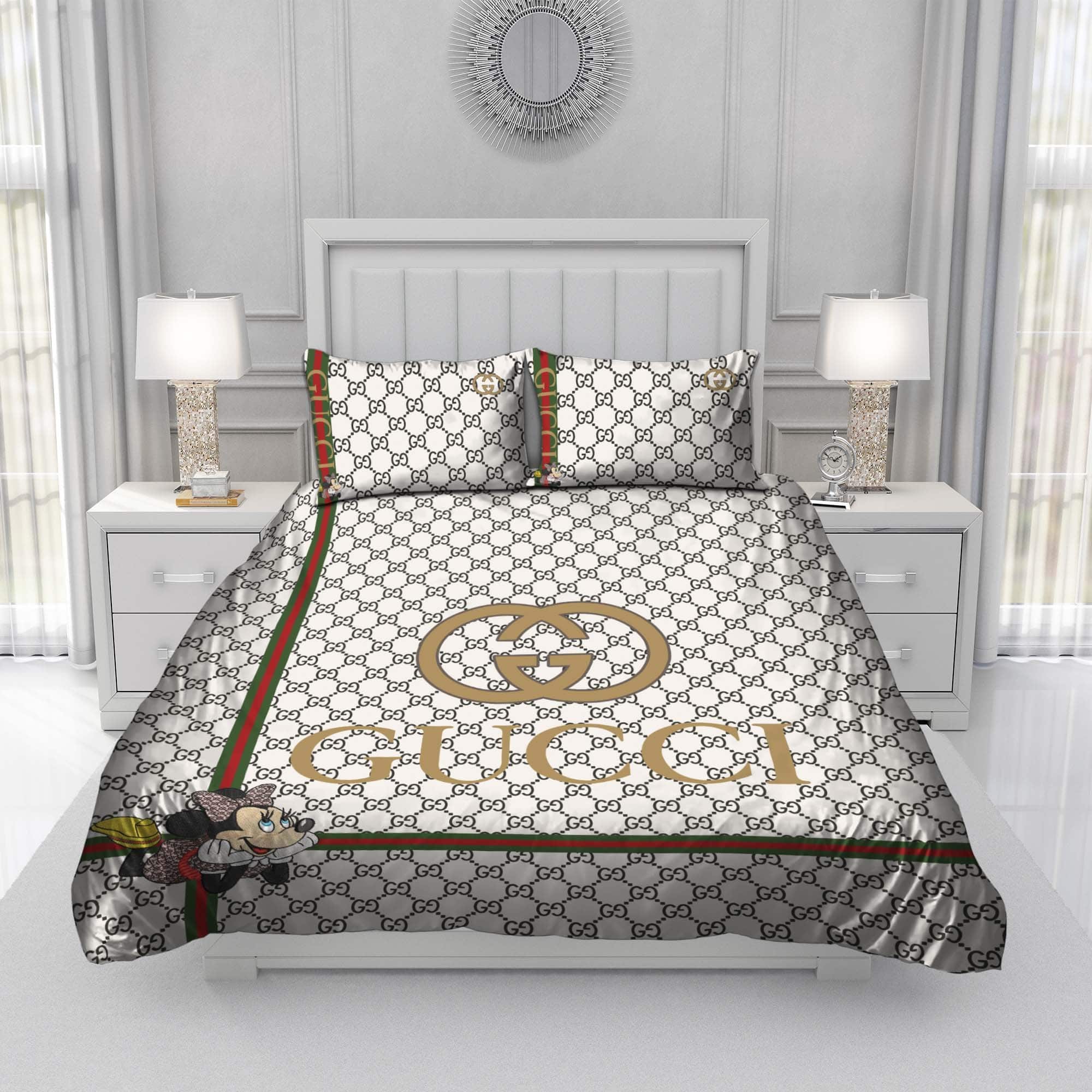 Buy Gold Gucci Mickey Mouse Bedding Sets Bed Sets