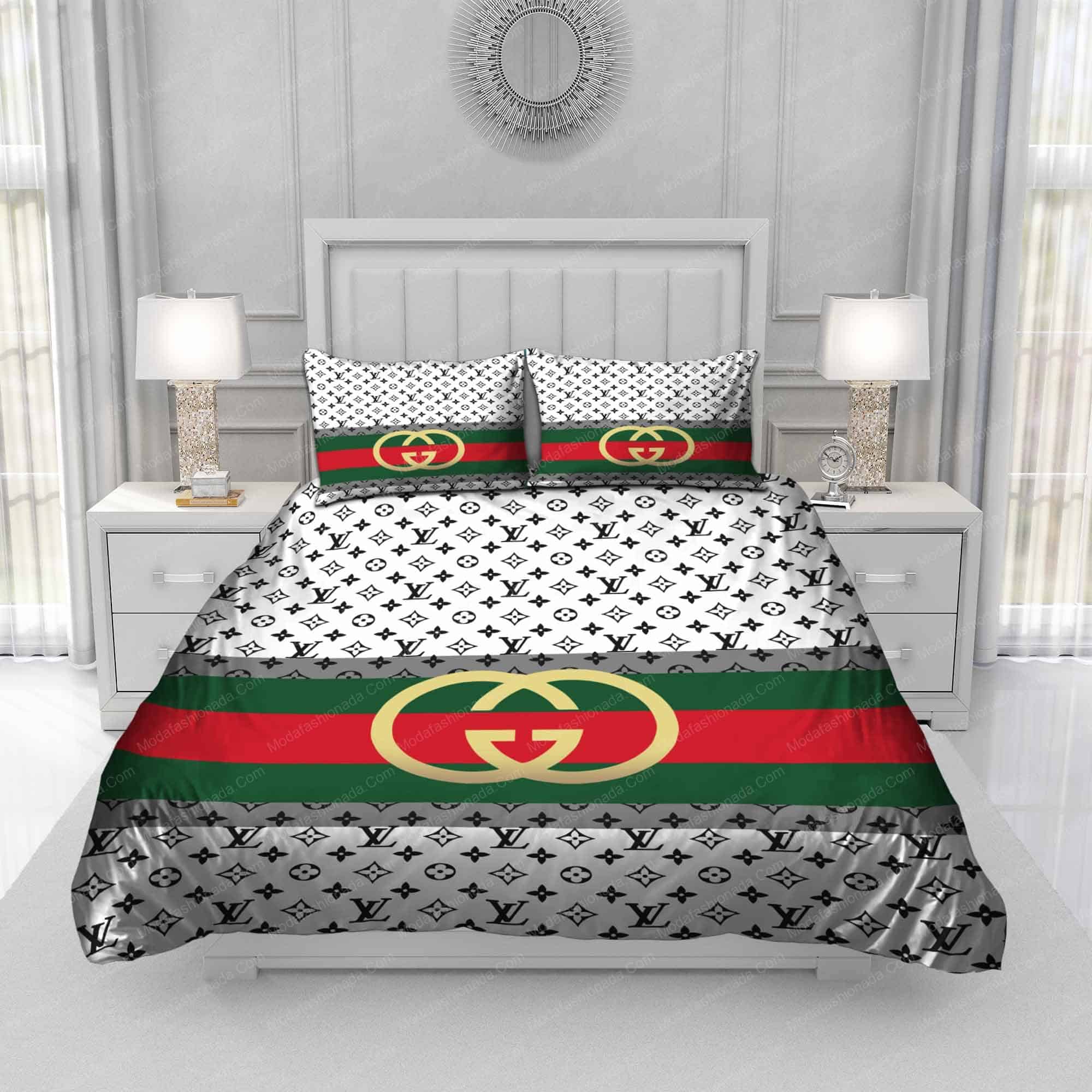 Buy Gucci Louis Vuitton Symbol Bedding Sets Bed Sets Bedroom Sets  Comforter Sets Duvet Cover Bedspread