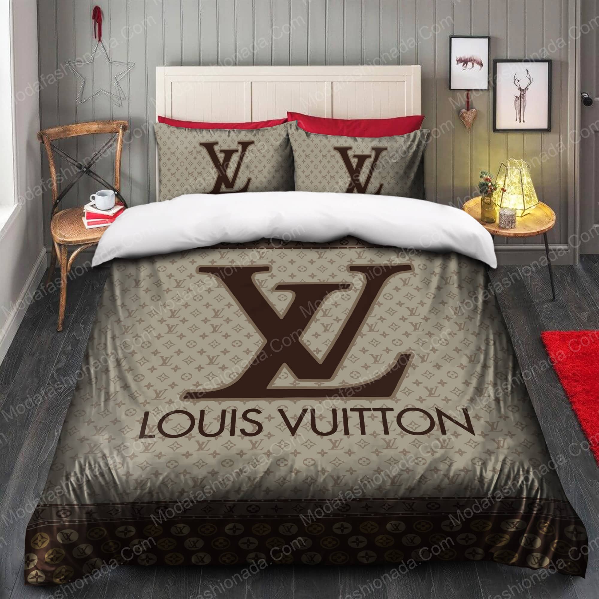 Louis Vuitton Bedding Sets Duvet Cover Luxury Brand Bedroom Sets LV14 2022  - Tagotee