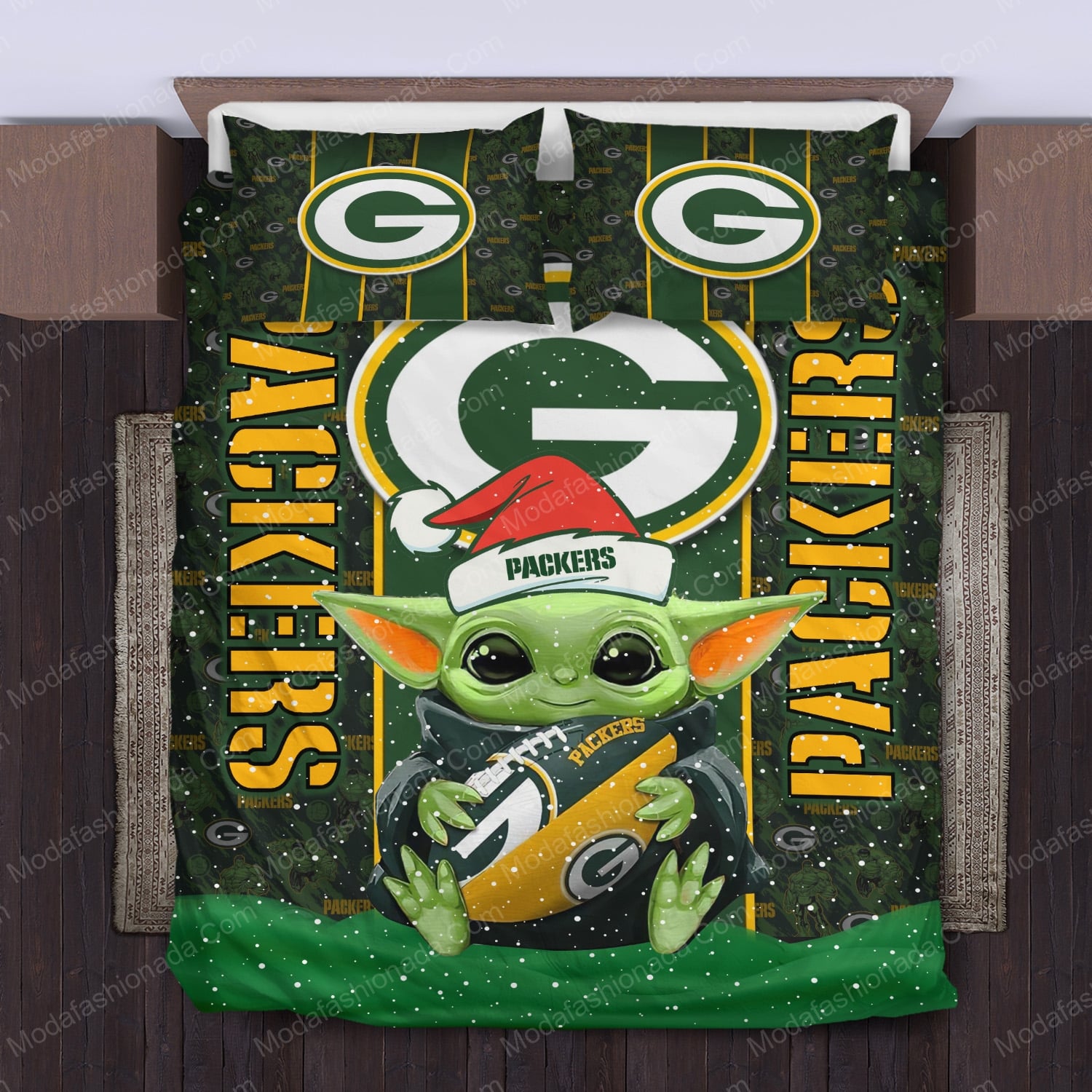 Buy NFL Green Bay Packers Logo Christmas Bedding Sets Bed Sets