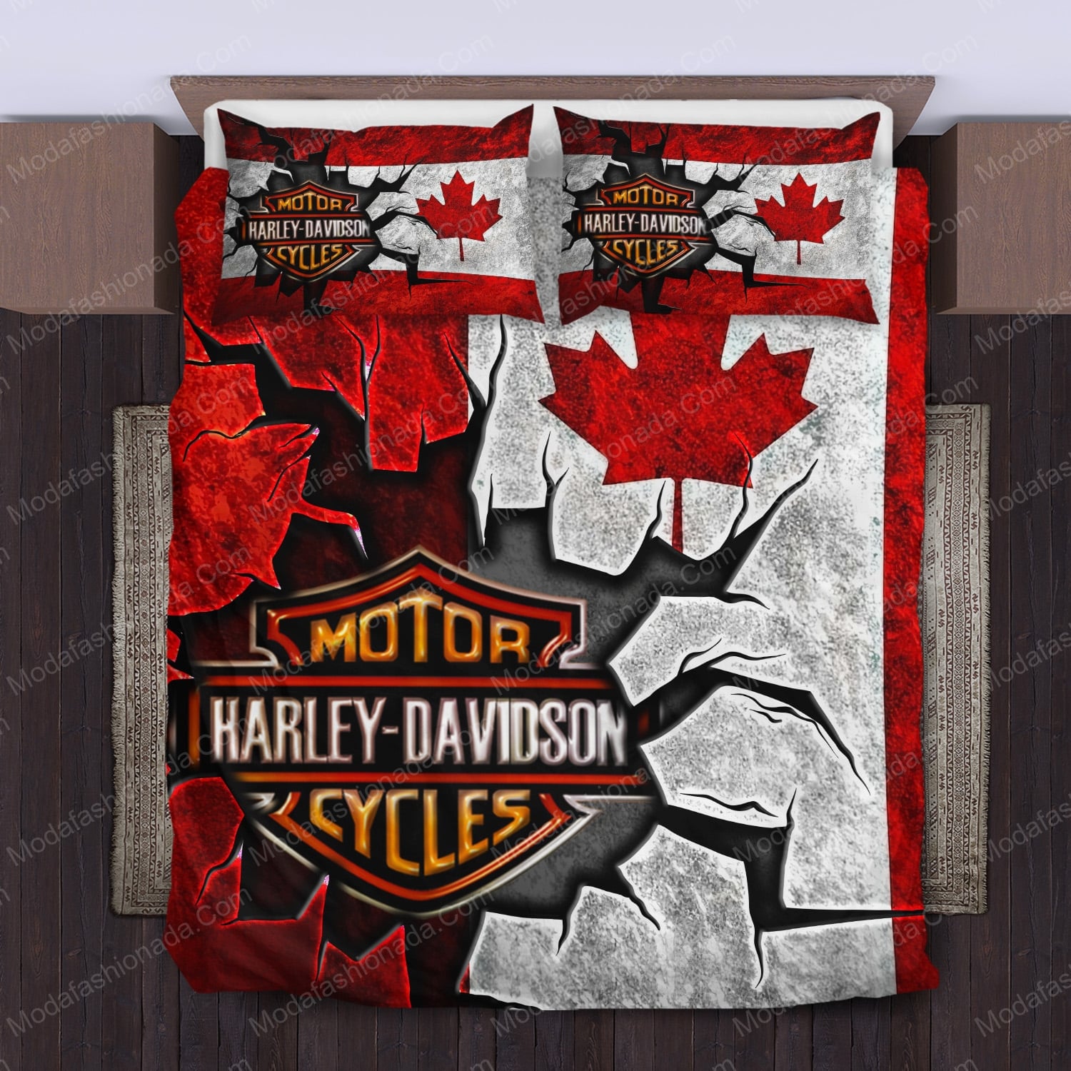 Harley Davidson Canada Flag Bed Sets Bedding Sets - Modafashionada.Com