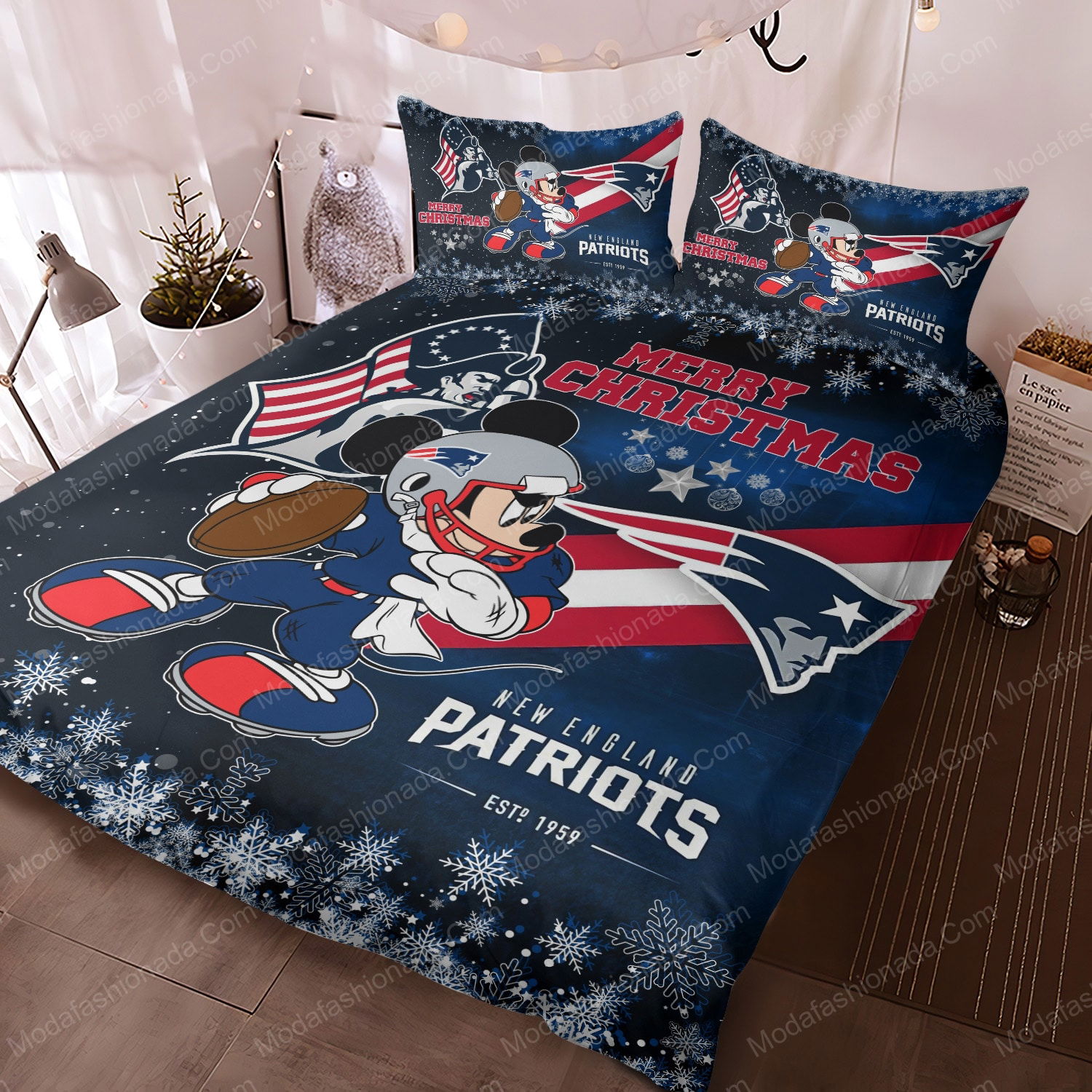 blue christmas bedding sets