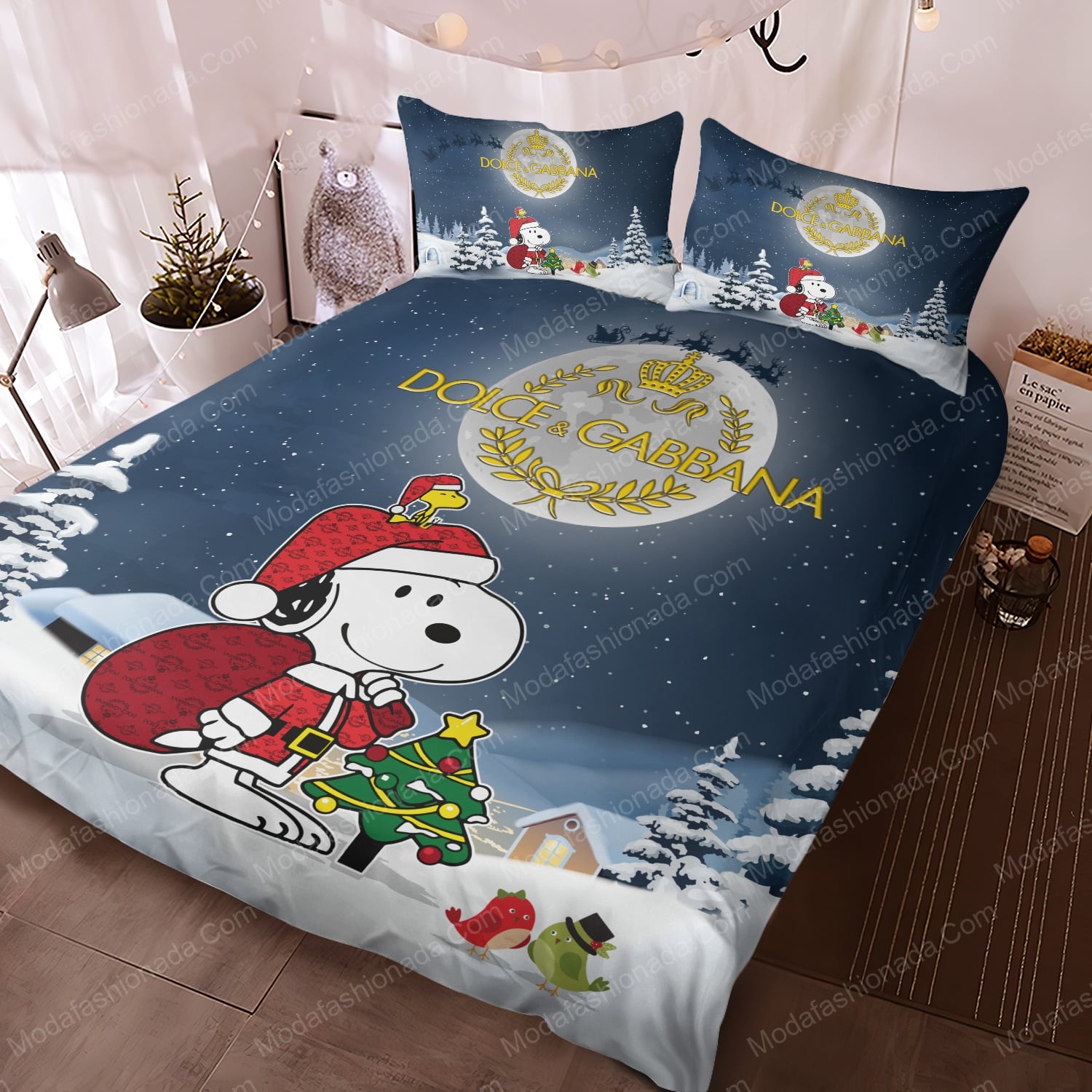 Buy Snoopy Dog Dolce & Gabbana Merry Christmas Bedding Sets Bed Sets,  Bedroom Sets, Comforter Sets, Duvet Cover, Bedspread