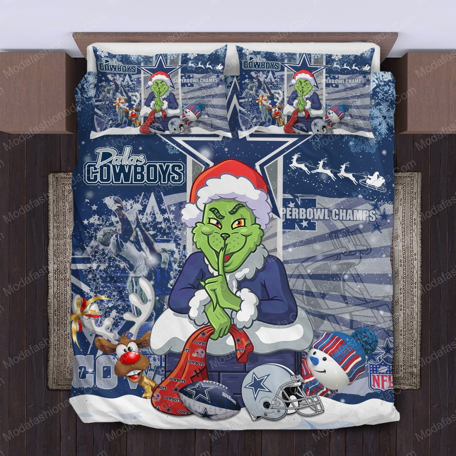 Buy The Grinch Dallas Cowboys Christmas Bedding Sets Bed Sets With Twin