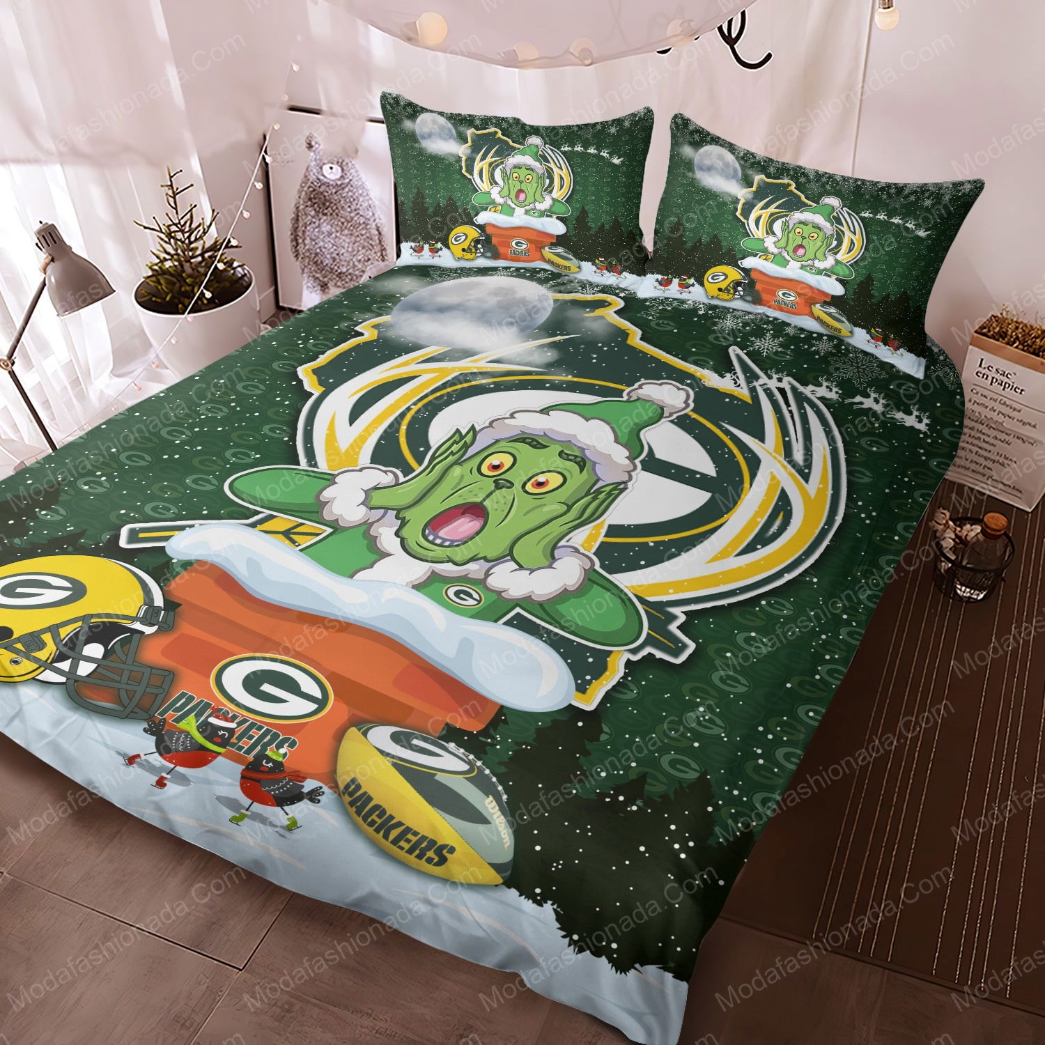 Green Bay Packers Grinch Santa Quilt Blanket – DovePrints