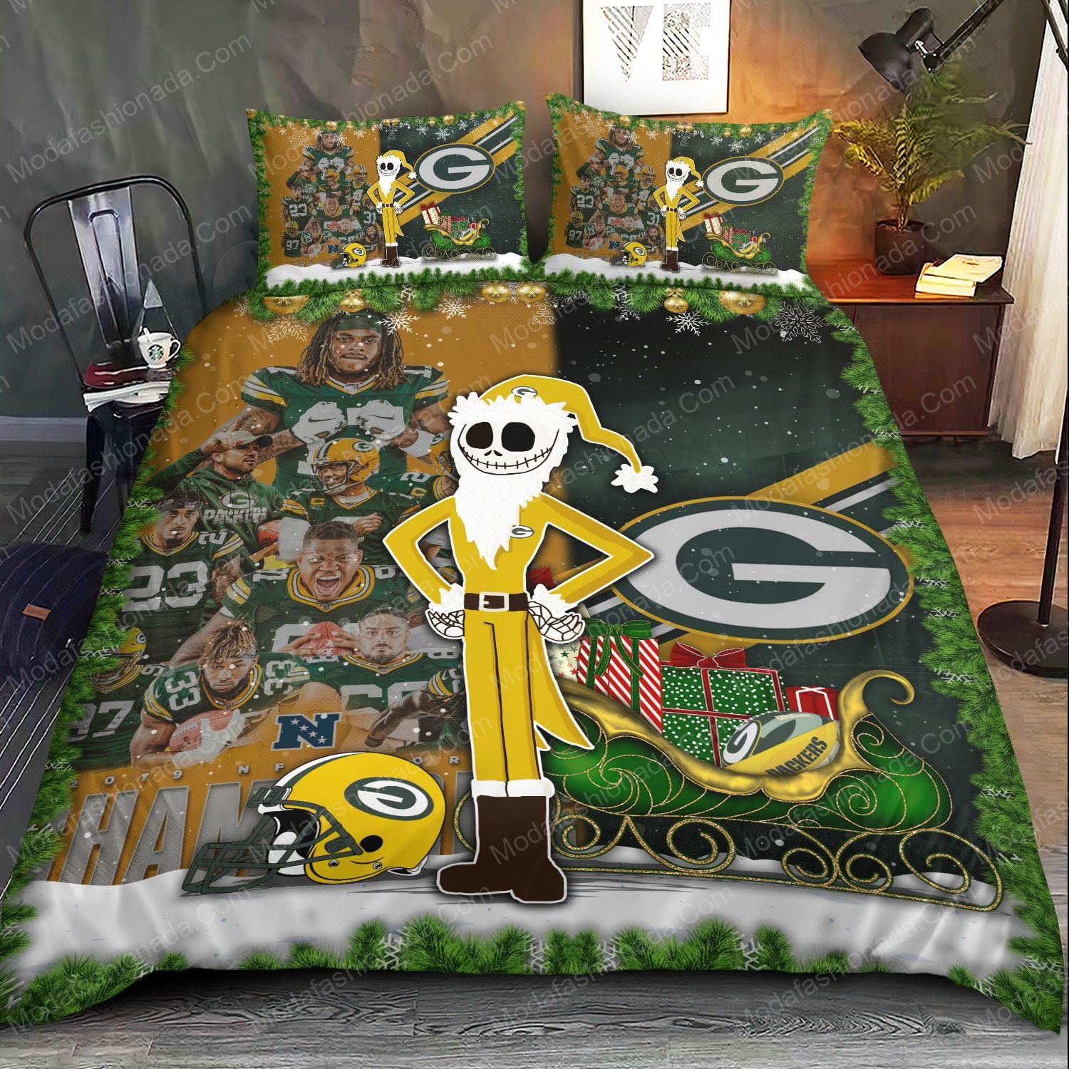 Buy NFL Green Bay Packers Logo Christmas Bedding Sets Bed Sets