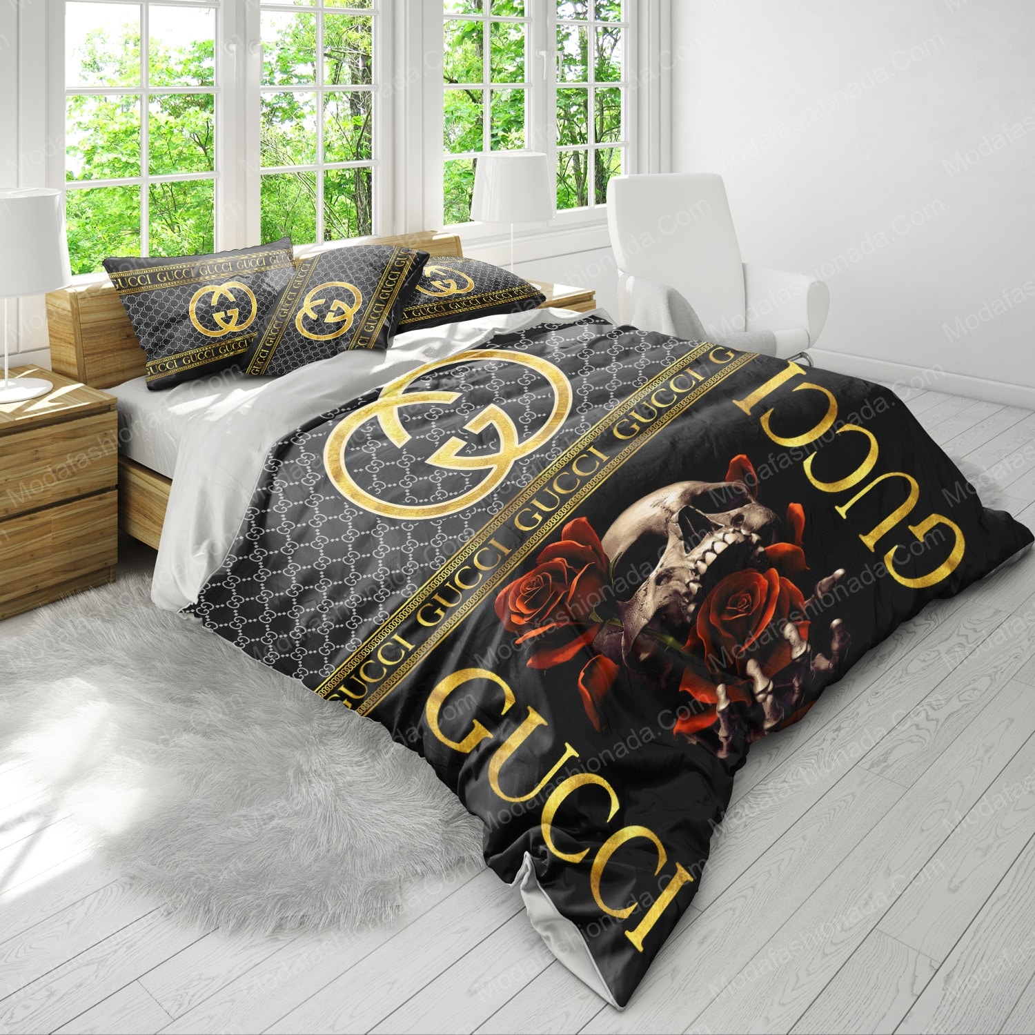 Buy Gucci Skull And Roses Bedding Sets Bed Sets With Twin, Full, Queen ...