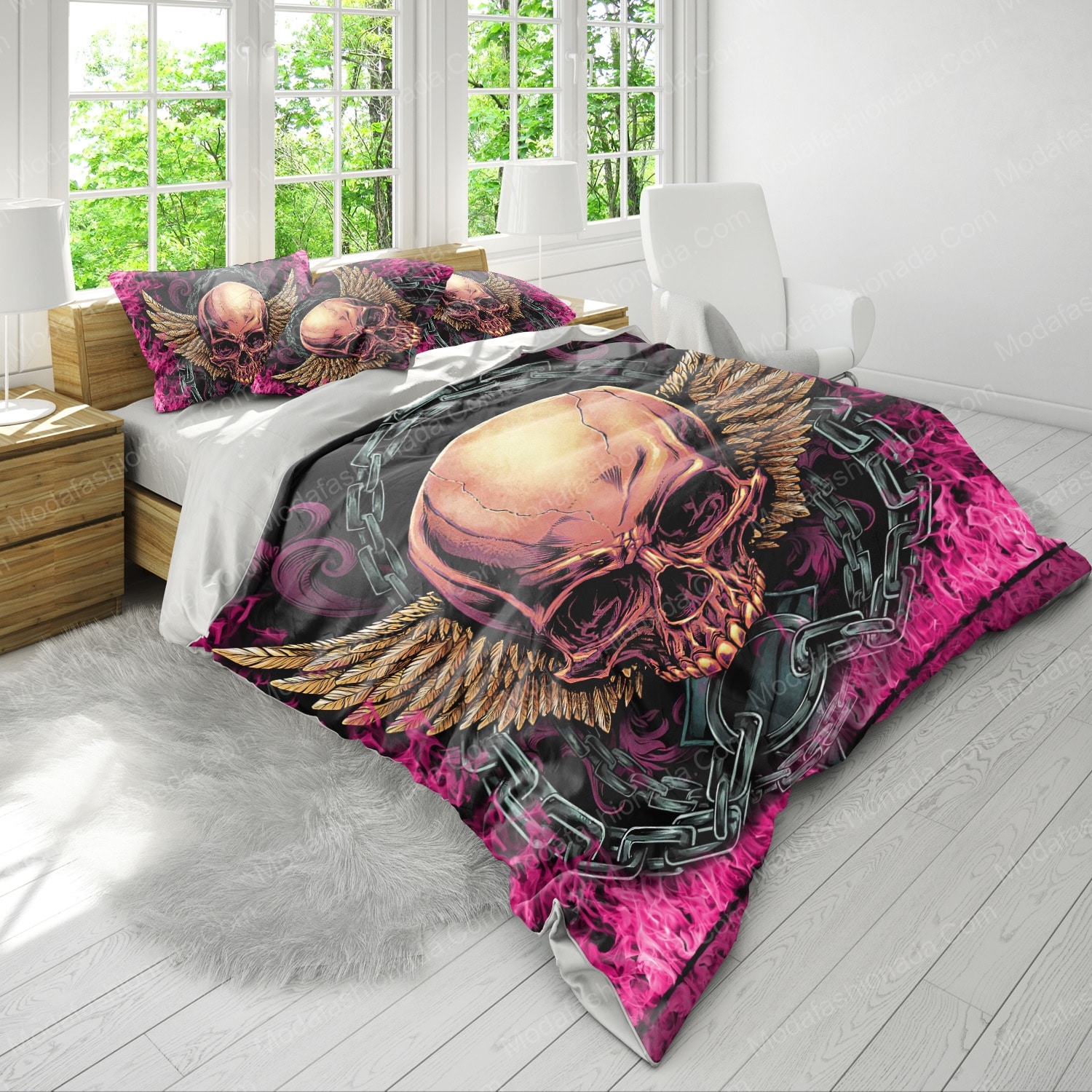Buy Skull And Wings Halloween Bedding Sets Bed Sets, Bedroom Sets 