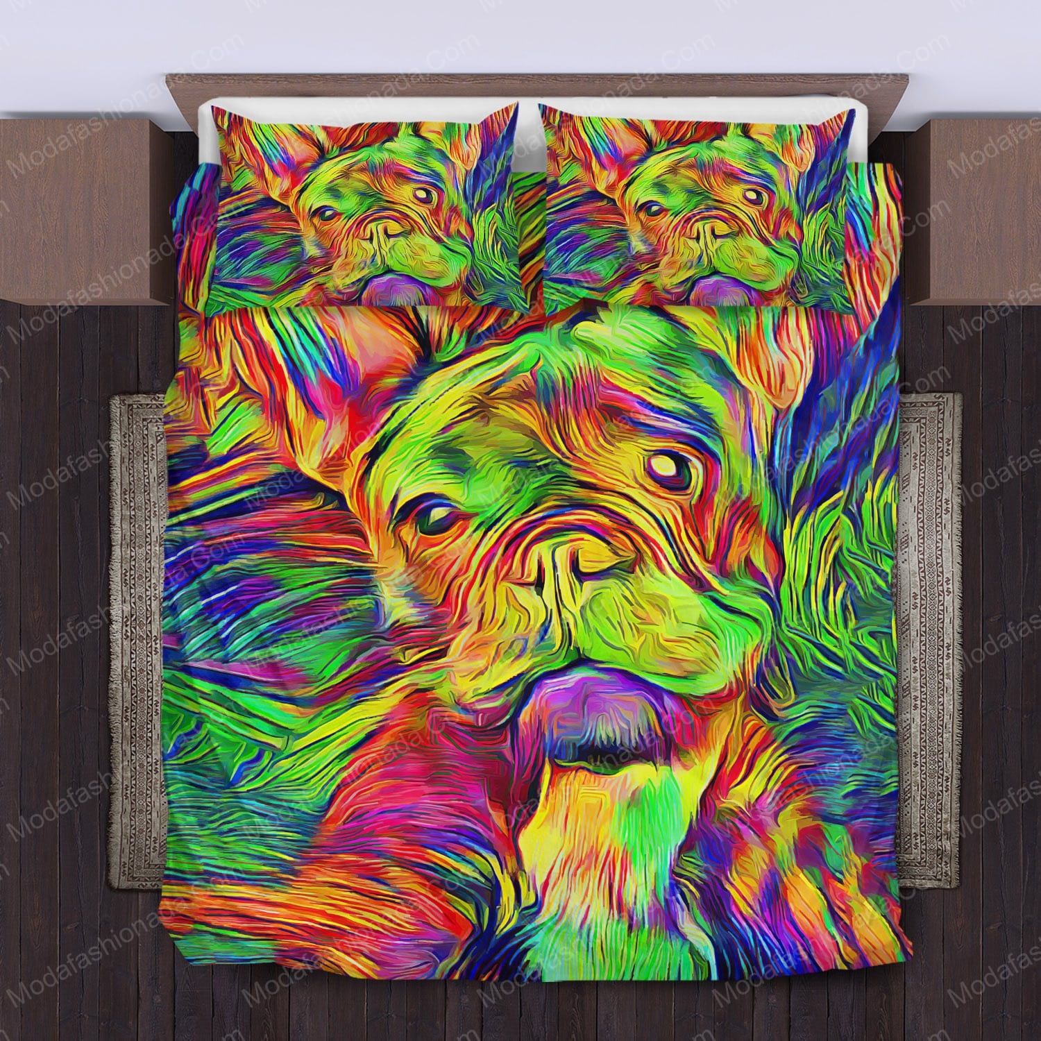 Loyal Bulldog Watercolor Bedding Sets - Modafashionada.Com
