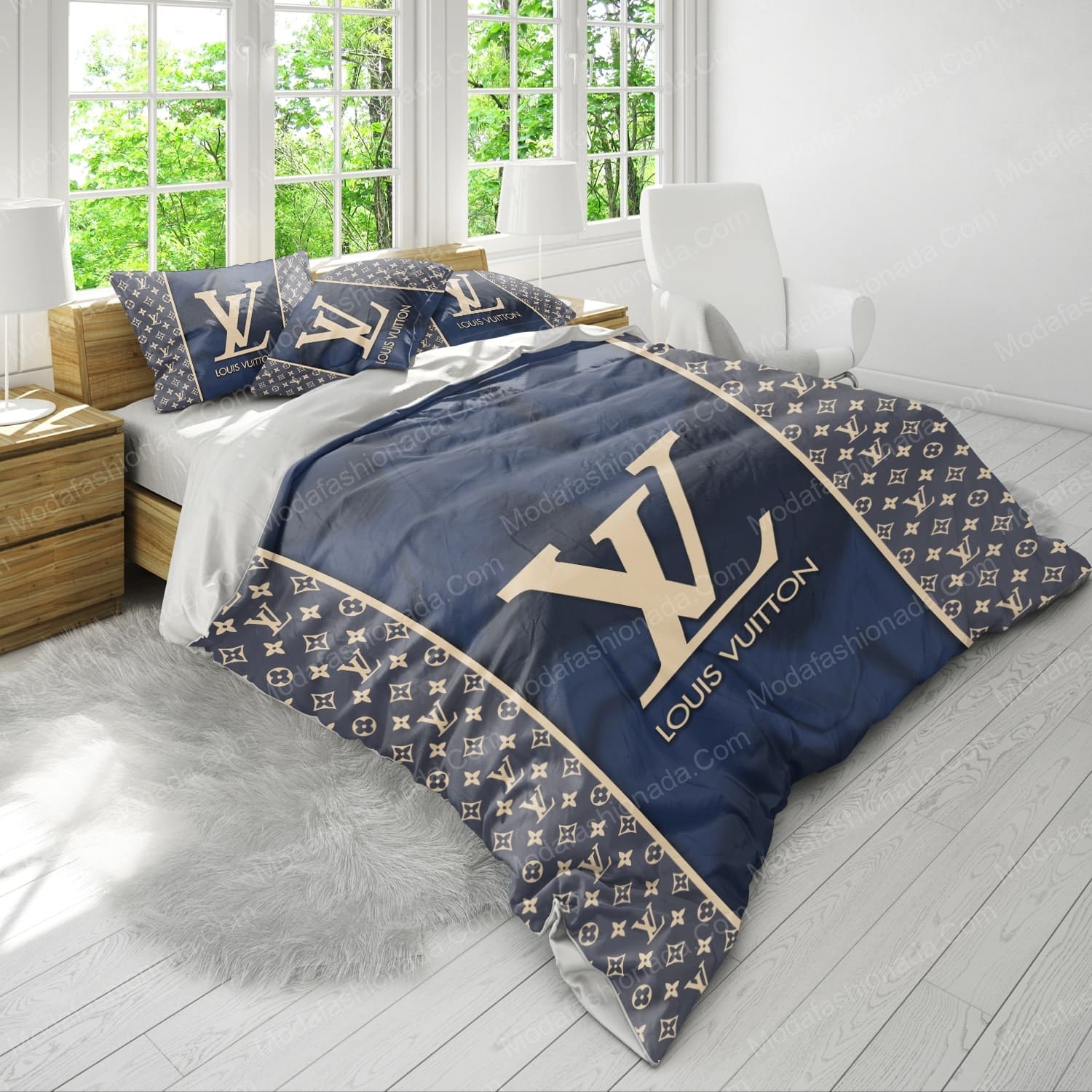 Black And White Veinstone Louis Vuitton Bedding Sets in 2023