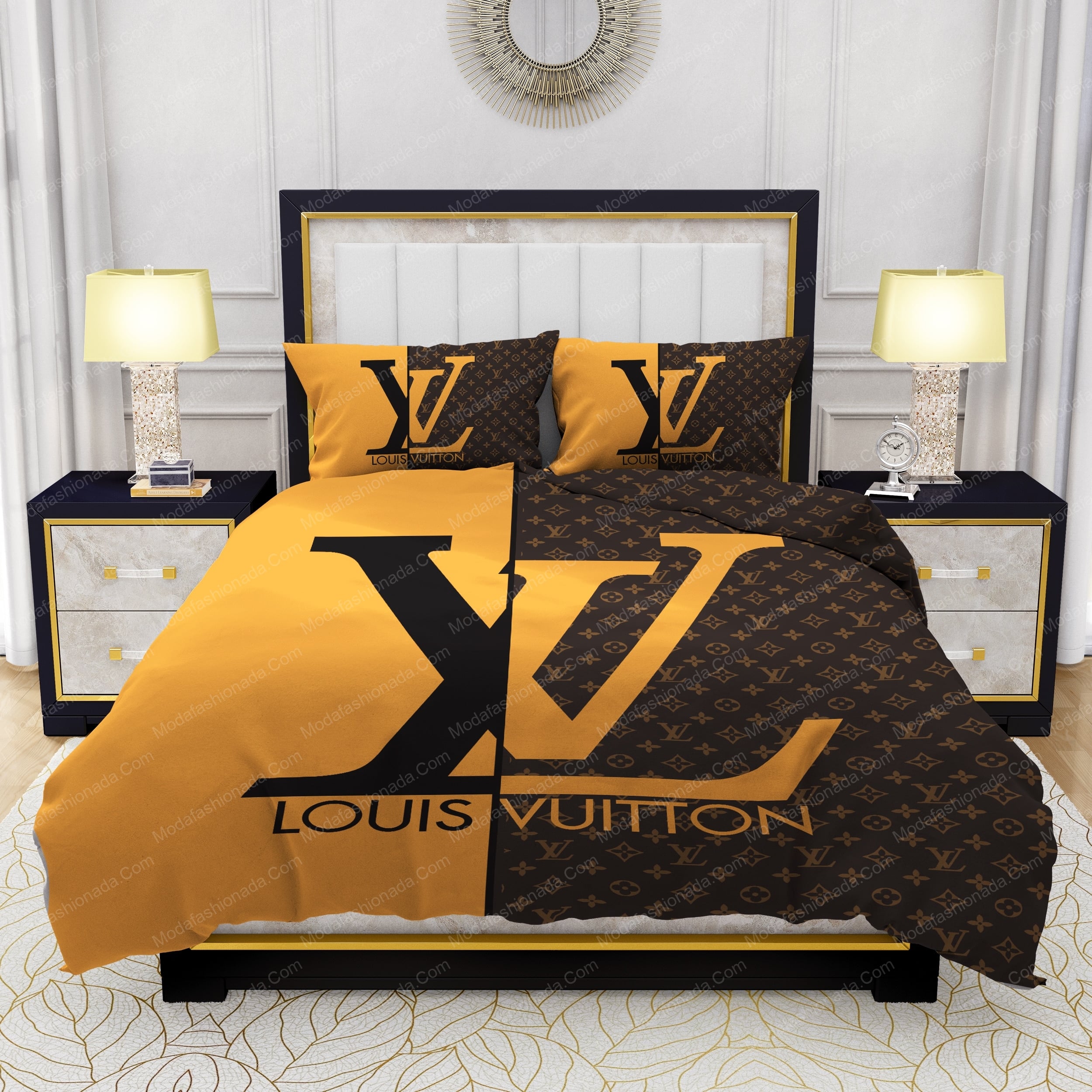 Louis Vuitton Mickey mouse and friends bedding set