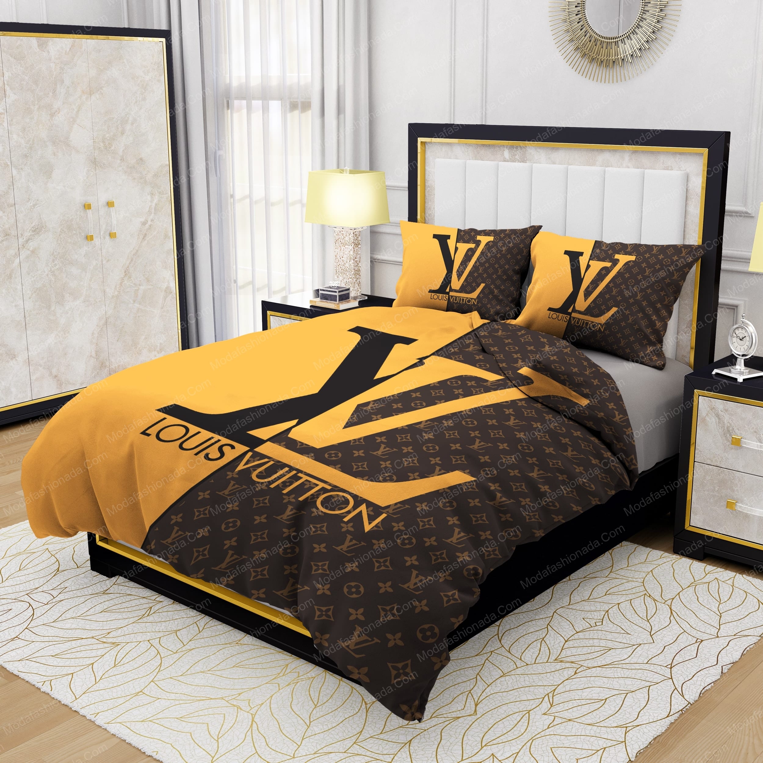 NEW COLLECTION] Louis Vuitton brown bedding set
