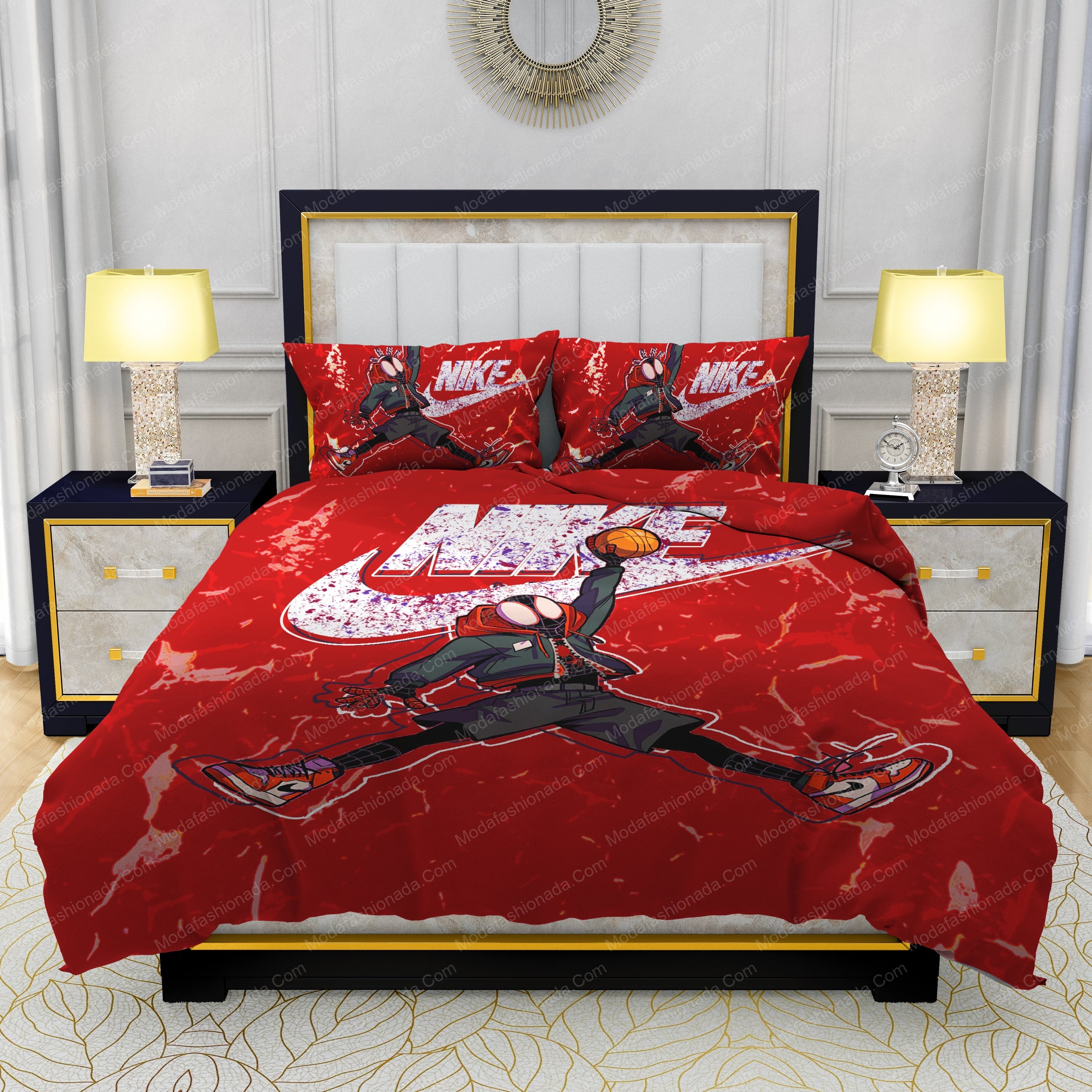 Buy Nike Air Jordan 1 Retro Spiderman Bedding Sets Bed Sets, Bedroom ...