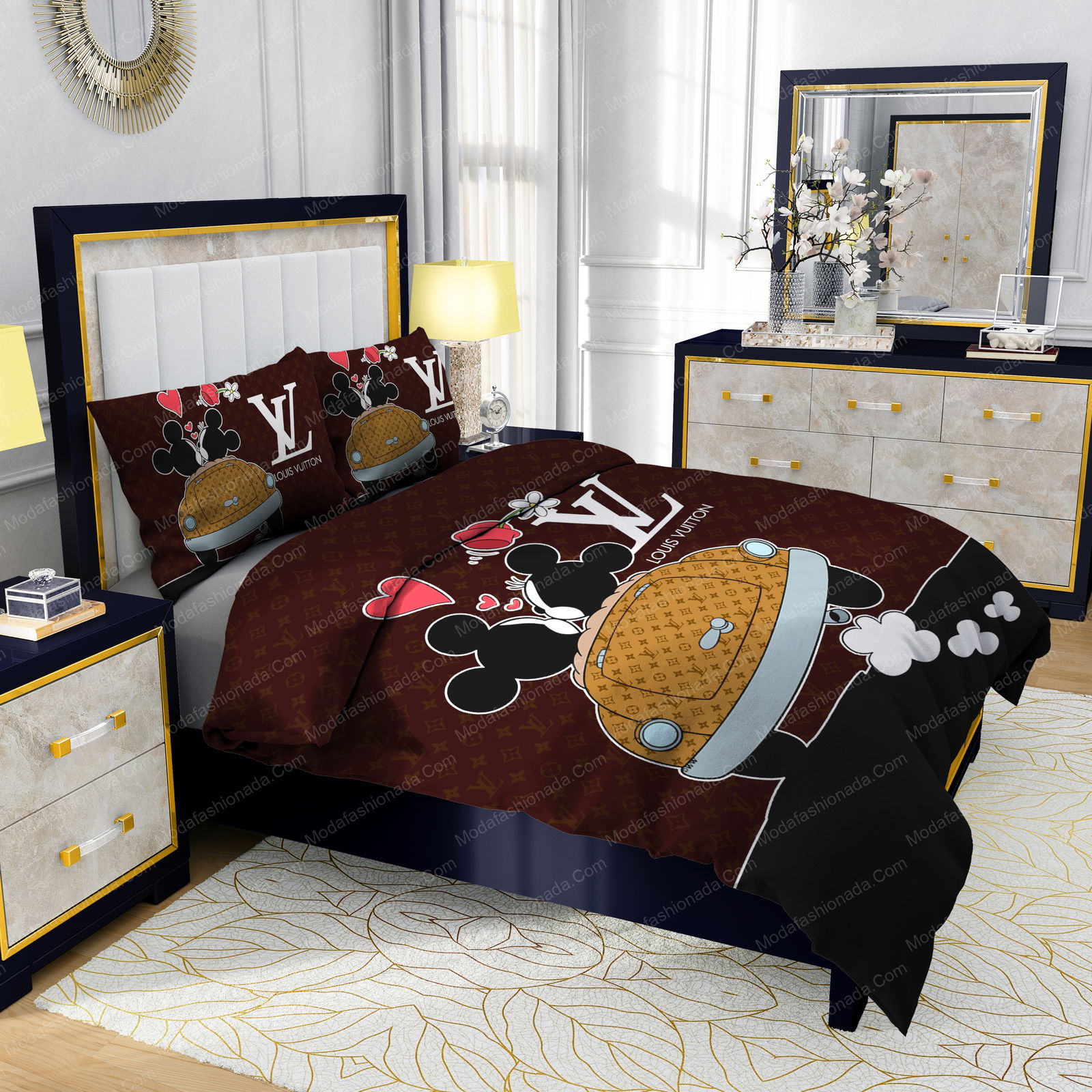 Louis Vuitton Mickey Mouse Bedding Sets